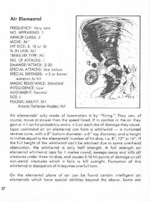 Air Mimicry-Air Elemental-AD&D 1st-Monster Manual