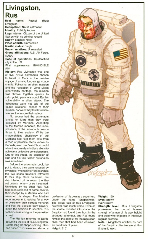Alien Mimicry-Rus Livingston-The Official Handbook of the Invincible Universe #2 (Image)