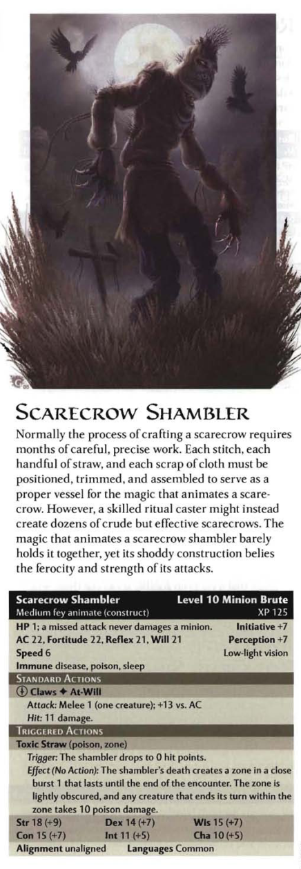 Animate Object-Scarecrow Shambler-D&D 4th Edition - Monster Manual 3