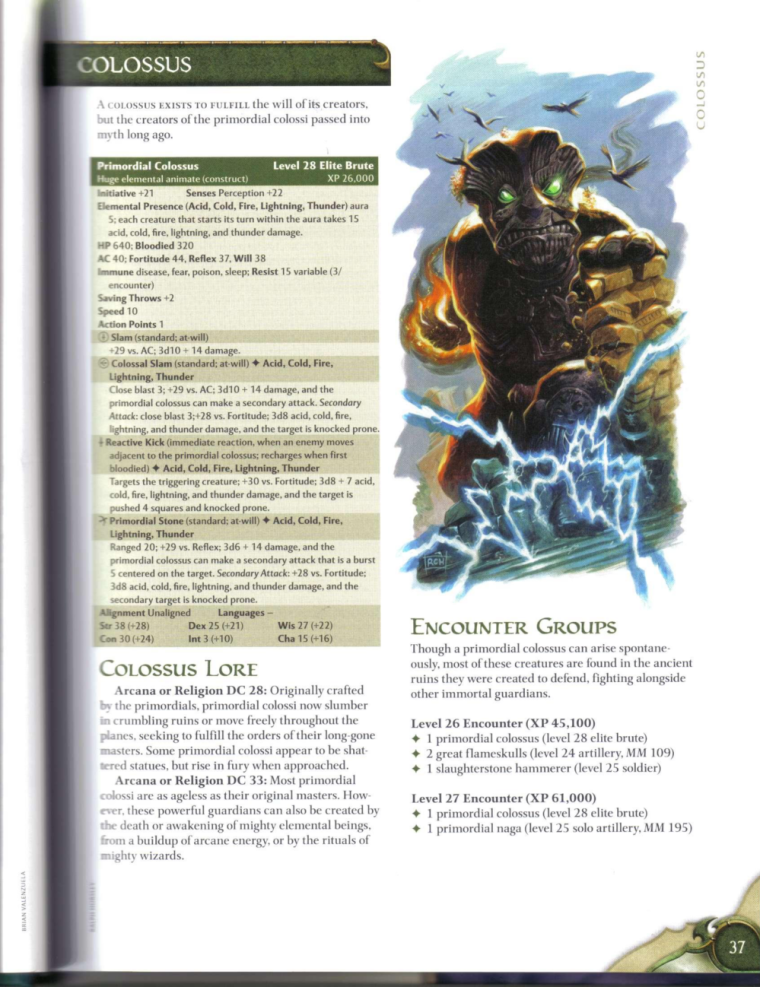 Animate Objects-Colossus-Primordial Colossus-D&D 4th Edition - Monster Manual 2