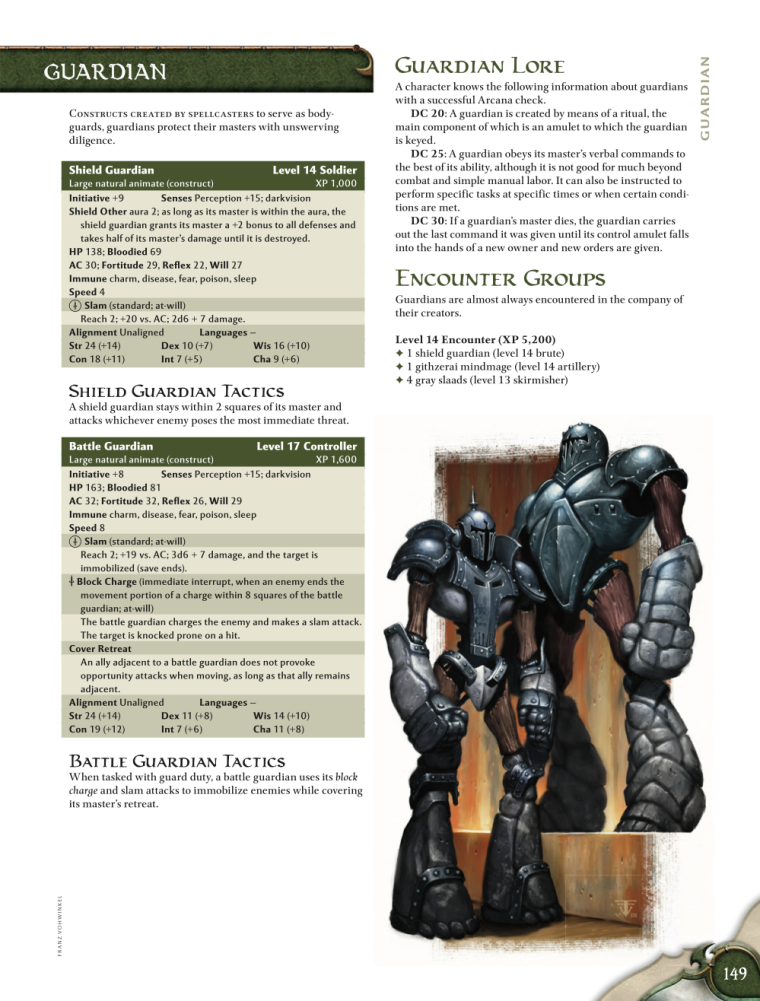 Animate Objects-Guardian-D&D 4th Edition - Monster Manual