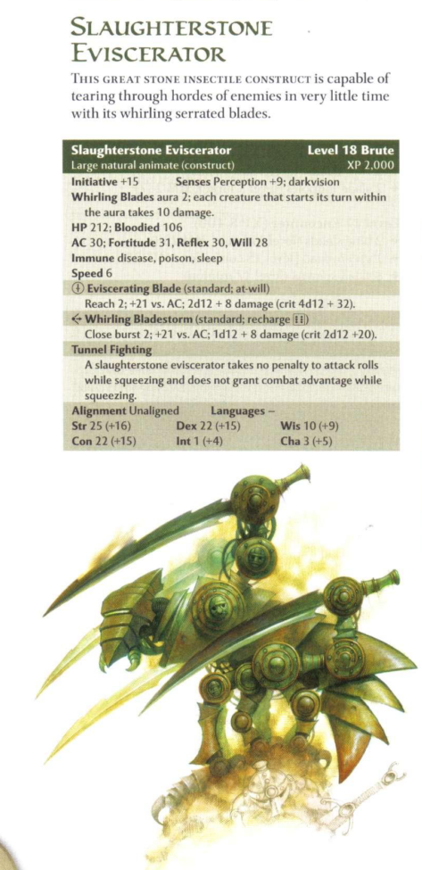 Animate Objects Slaughterstone Eviscerator-D&D 4th Edition - Monster Manual 2
