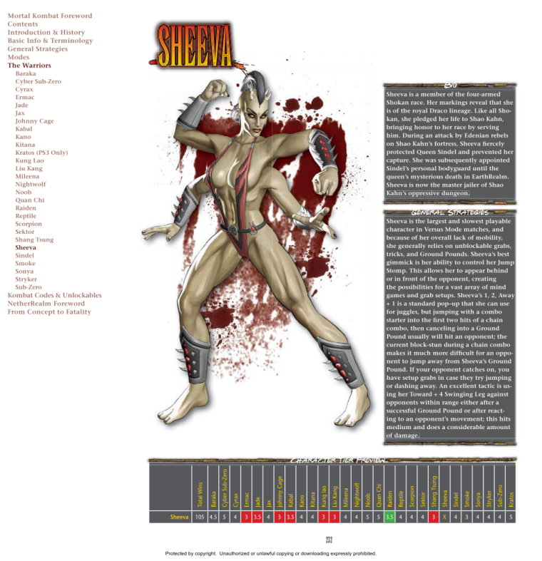 Appendages (arms)-MK-Sheeva-Mortal Kombat 9 (2011) Prima Guide
