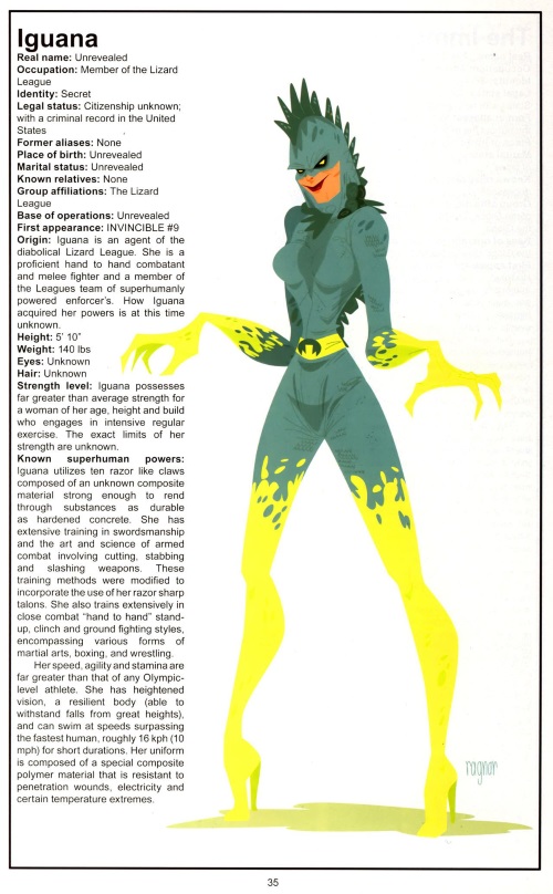 Appendages (fangs-nails)-Iguana-Official Handbook of the Invincible Universe #1