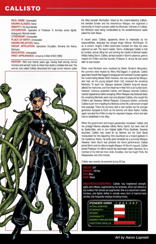 Appendages (tentacles)-Callisto-Official Handbook of the Marvel Universe #1 (2006)