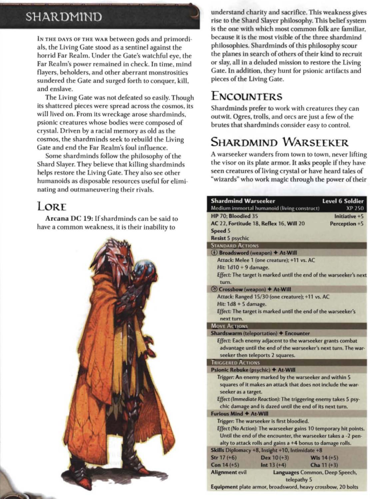 Crystal Mimicry-Shardmind-D&D 4th Edition - Monster Manual 3