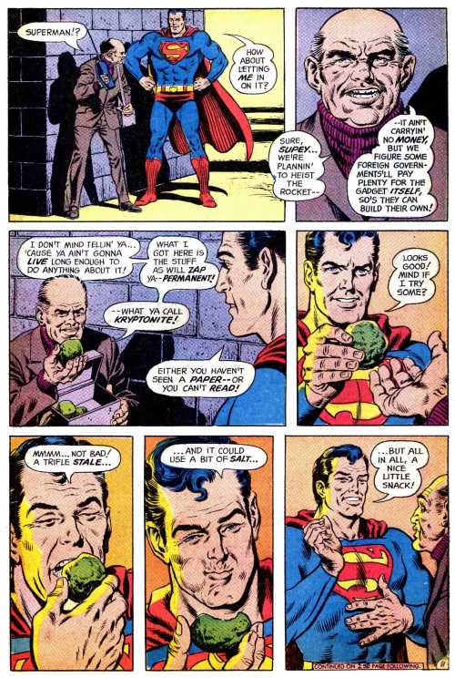 Matter Ingestion–Superman eats Kryptonite-Superman V1 #233