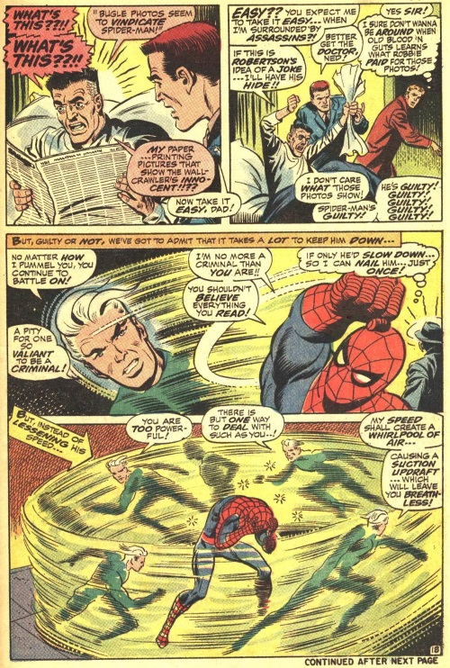 Superhuman Swimming–Amazing Spider-Man V1 #71