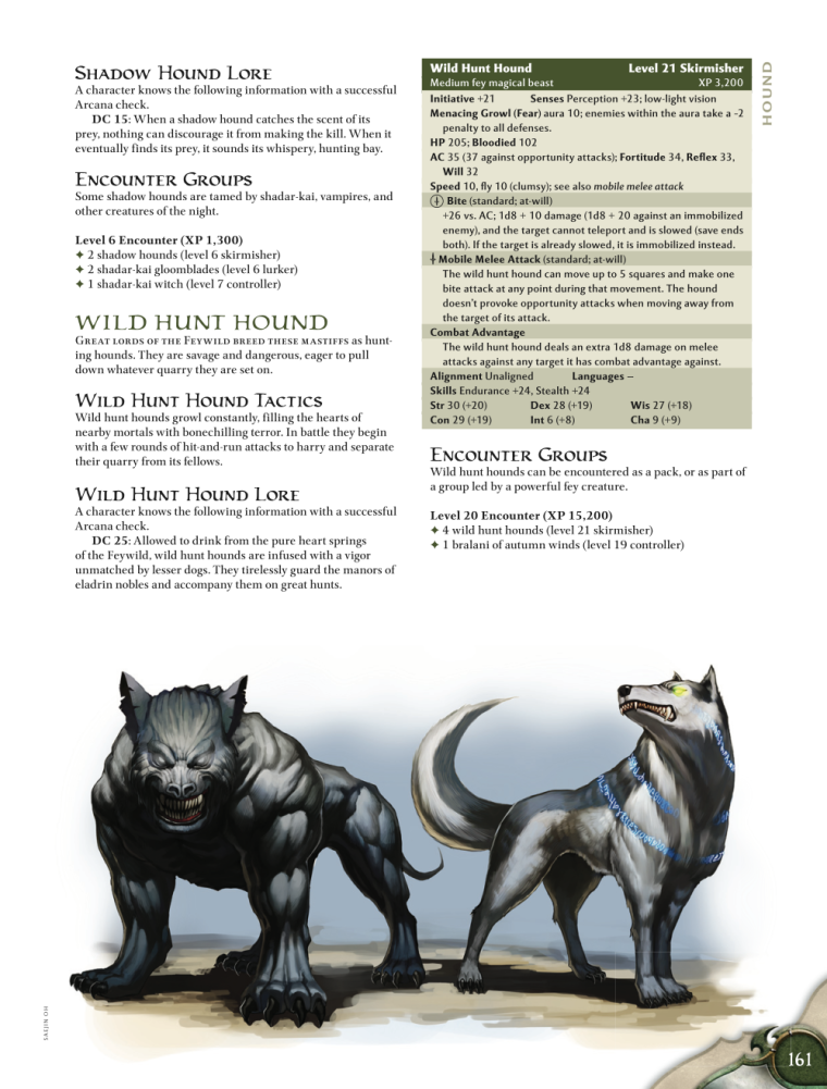 Canidae Mimicry-D&D-Shadow Hounds-D&D 4th Edition - Monster Manual 1