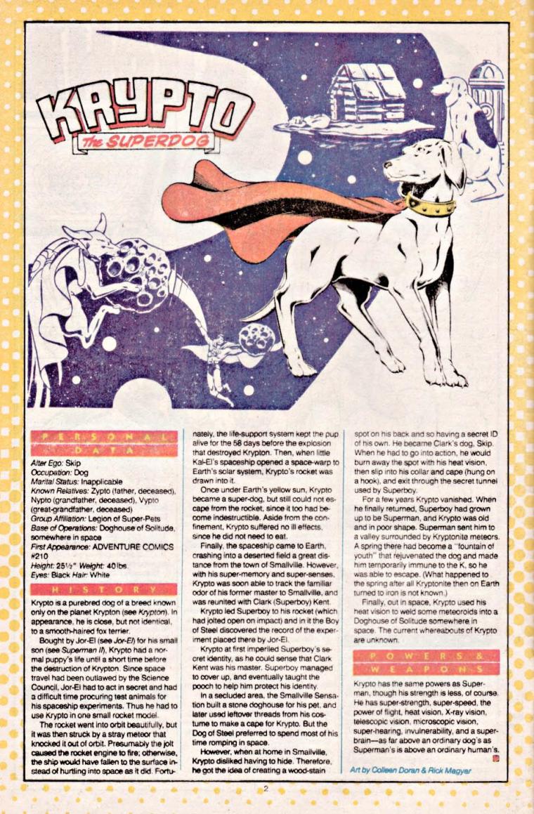 Canidae Mimicry-Krypto-DC Who's Who #13 (1986)