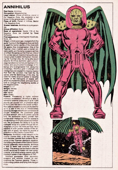 Insect Mimicry–Annihilus-Official Handbook of the Marvel Universe V1 #1