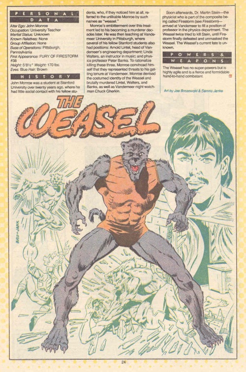 Rodent Mimicry-DC-The Weasel-DC Who's Who #25 (1987)