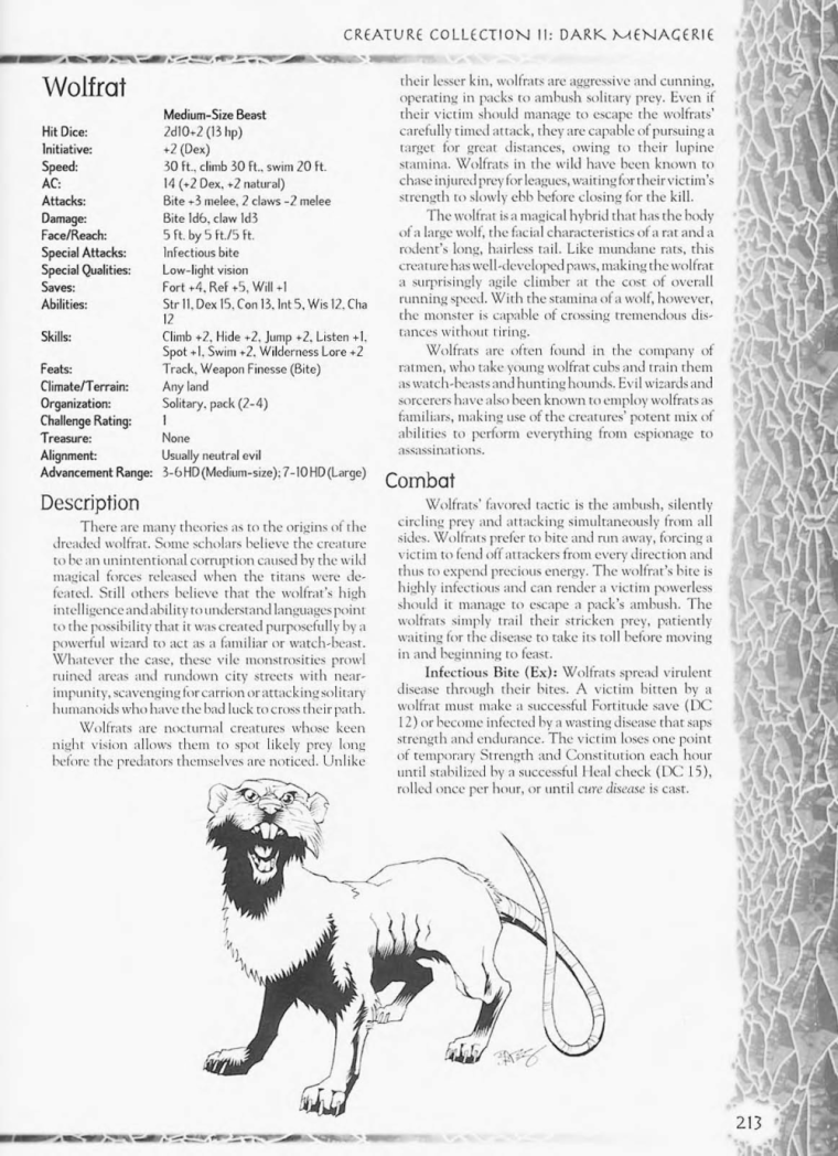 Rodent Mimicry-D&D-AN-Wolfrat-Creature Collection II. Dark Menagerie