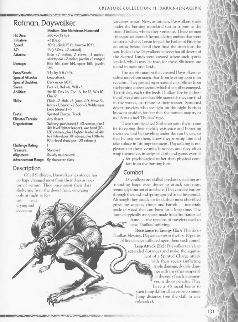 Rodent Mimicry-D&D-RM-Daywalker Ratman-Creature Collection II. Dark Menagerie