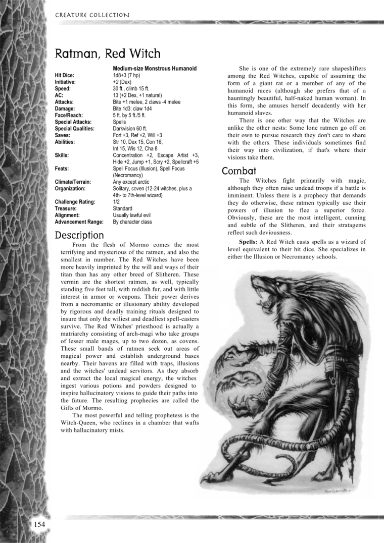Rodent Mimicry-D&D-RM-Red Witch-Ratman-Creature Collection I