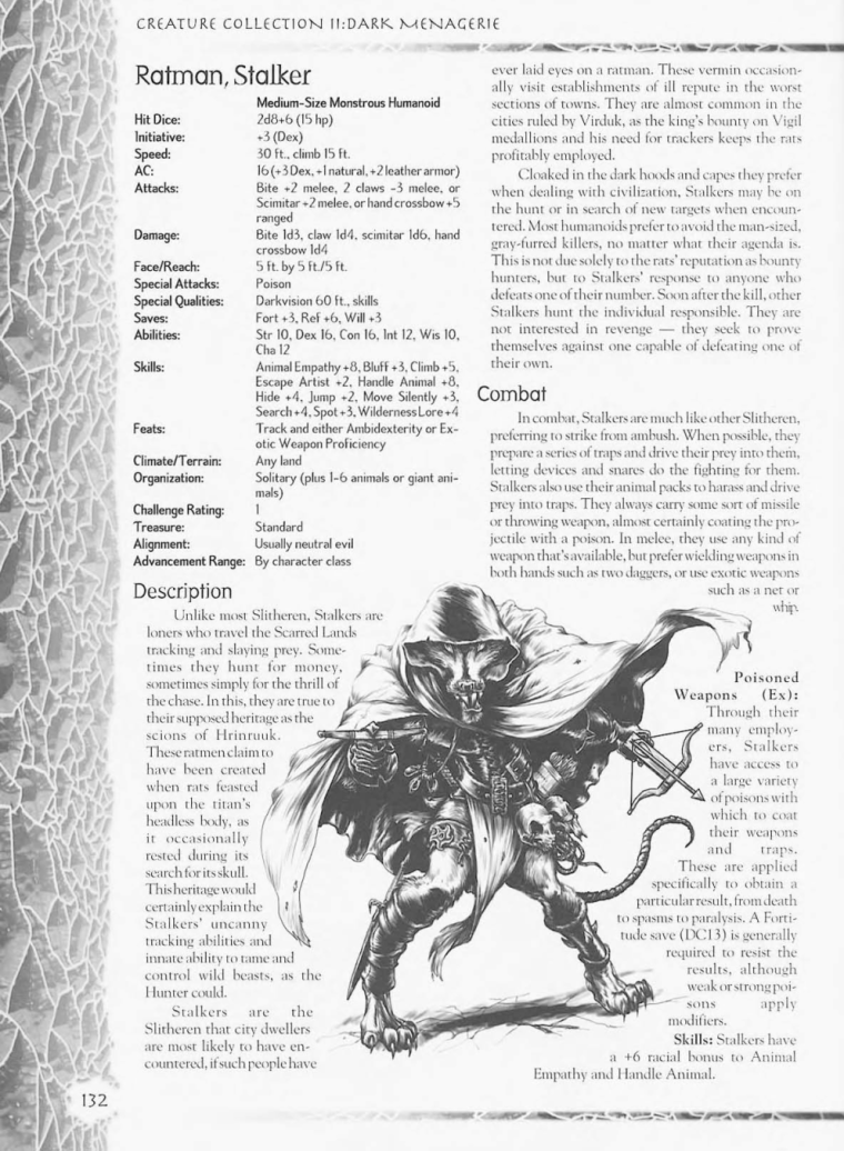 Rodent Mimicry-D&D-RM-Stalker Ratman-Creature Collection II. Dark Menagerie