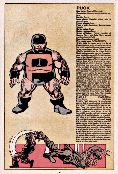 Biological Manipulation (height)-Dwarf-Puck-Official Handbook of the Marvel Universe V1 #8