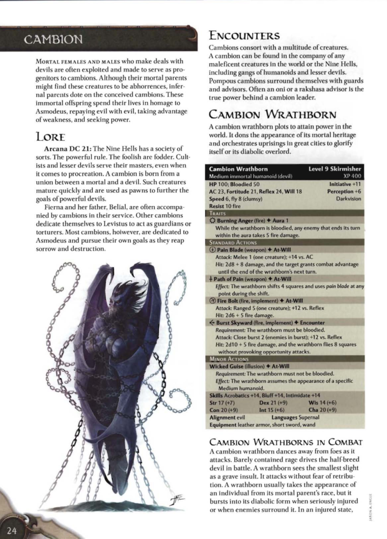 Hybrid Mimicry-D&D-Cambion-D&D 4th Edition - Monster Manual 3